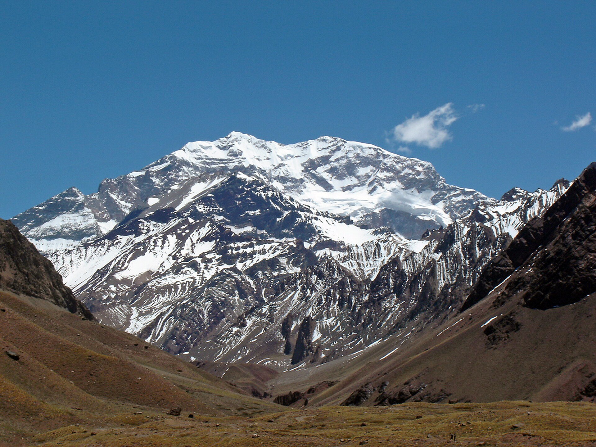 Aconcagua rising above the high Andes
