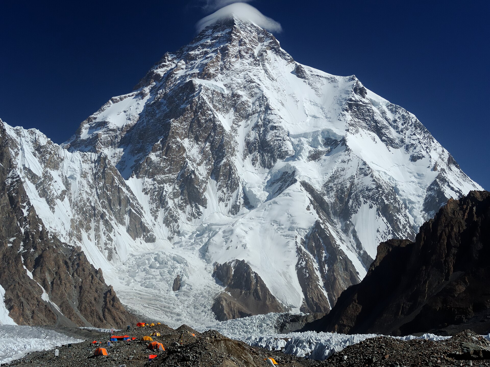 K2 (also known as Chogori) from Broad Peak Base Camp