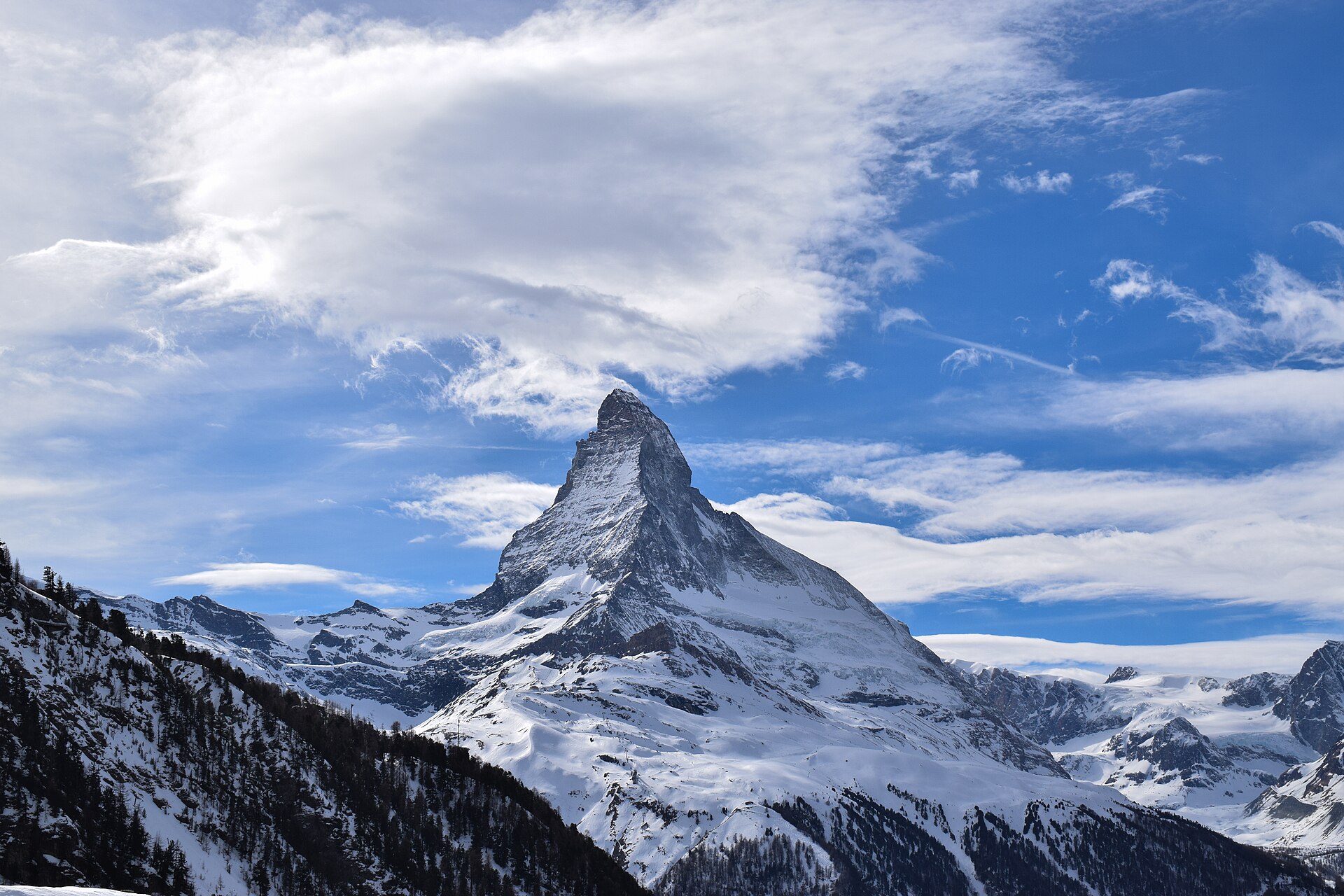 Matterhorn above the alpine landscape