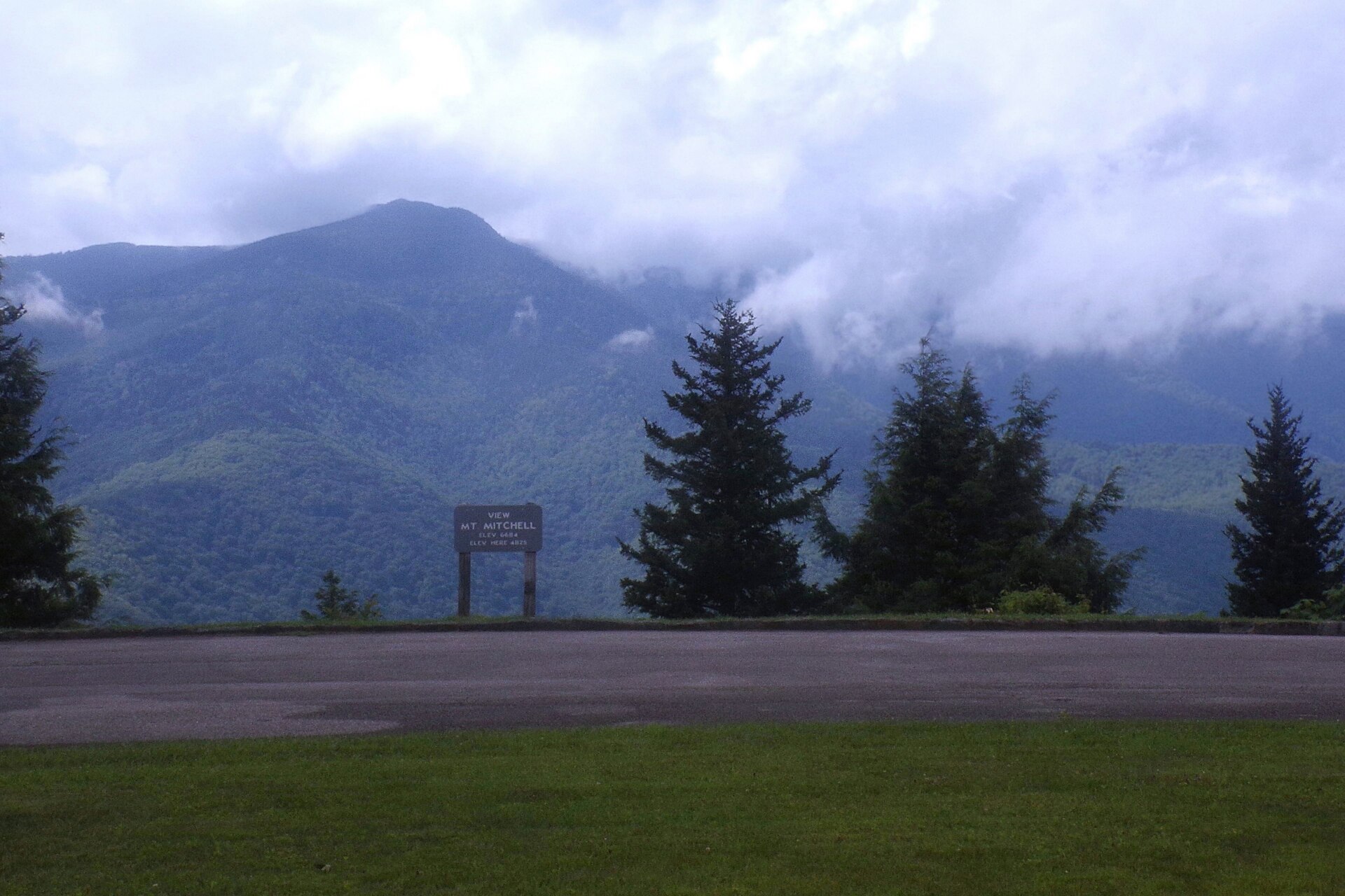 Mount Mitchell (highest point of the Appalachian mountains) from Mount Mitchell overlook, Blue Ridge Parkway, NC