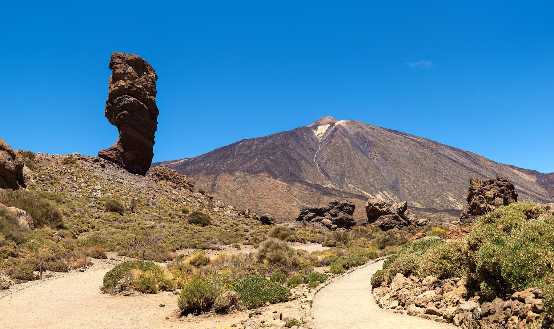 Roque Cinchado and Teide in Tenerife, Spain
