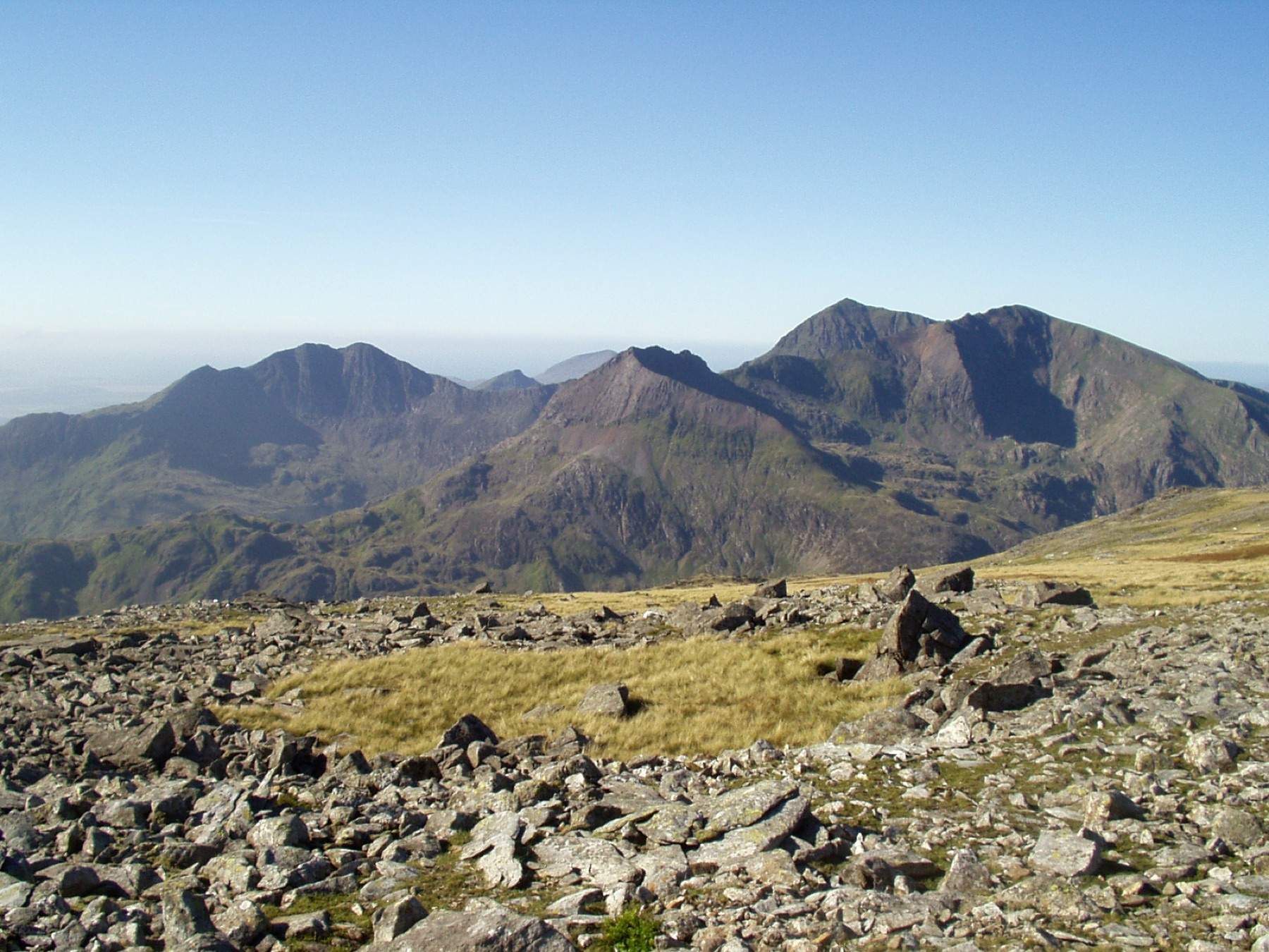 Snowdon massif and surrounding valleys
