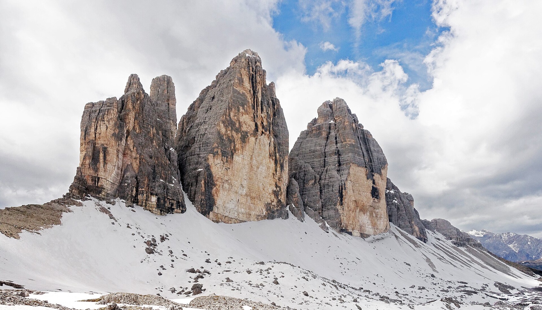 The three summits of Tre Cime di Lavaredo