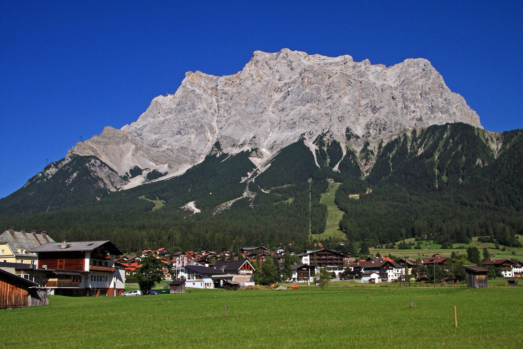 The summit of Zugspitze above the Wetterstein Mountains