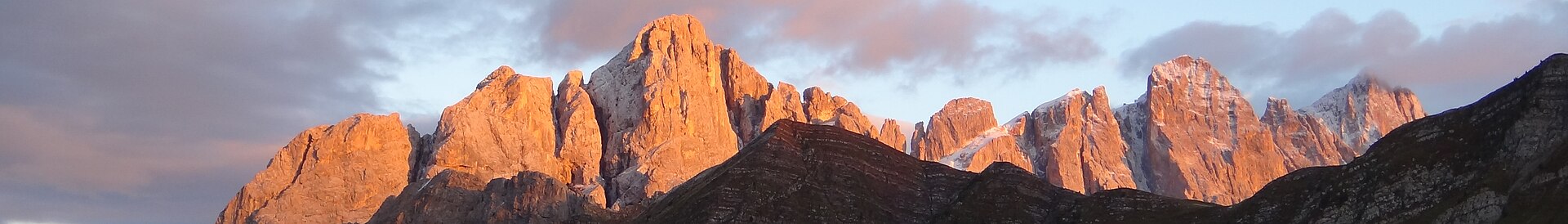 The high limestone landscape of Alta Via 2 in the Dolomites